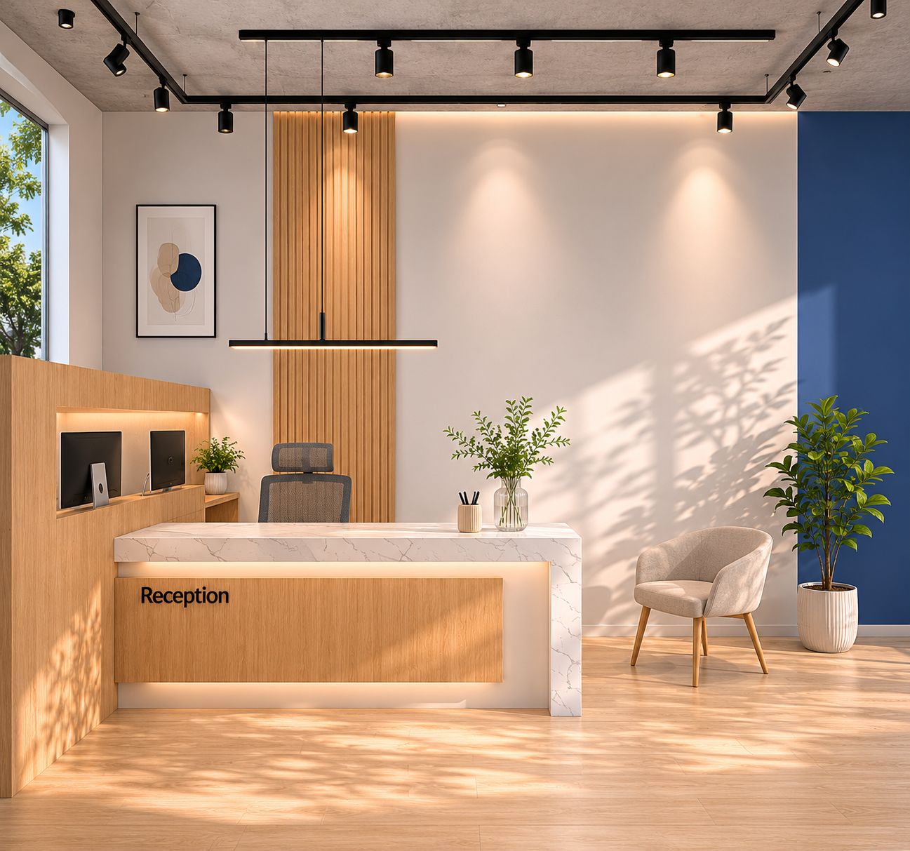 Modern Scandinavian commercial workstation design